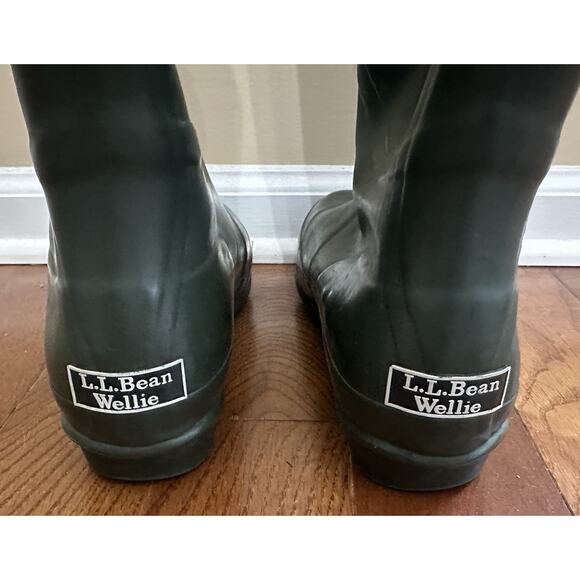 LL Bean Wellie Rubber Rain Boots Women's Size 9 Green Tall Muck Boot - Picture 5 of 10